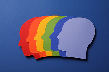 Rainbow Colored Human Silhouettes